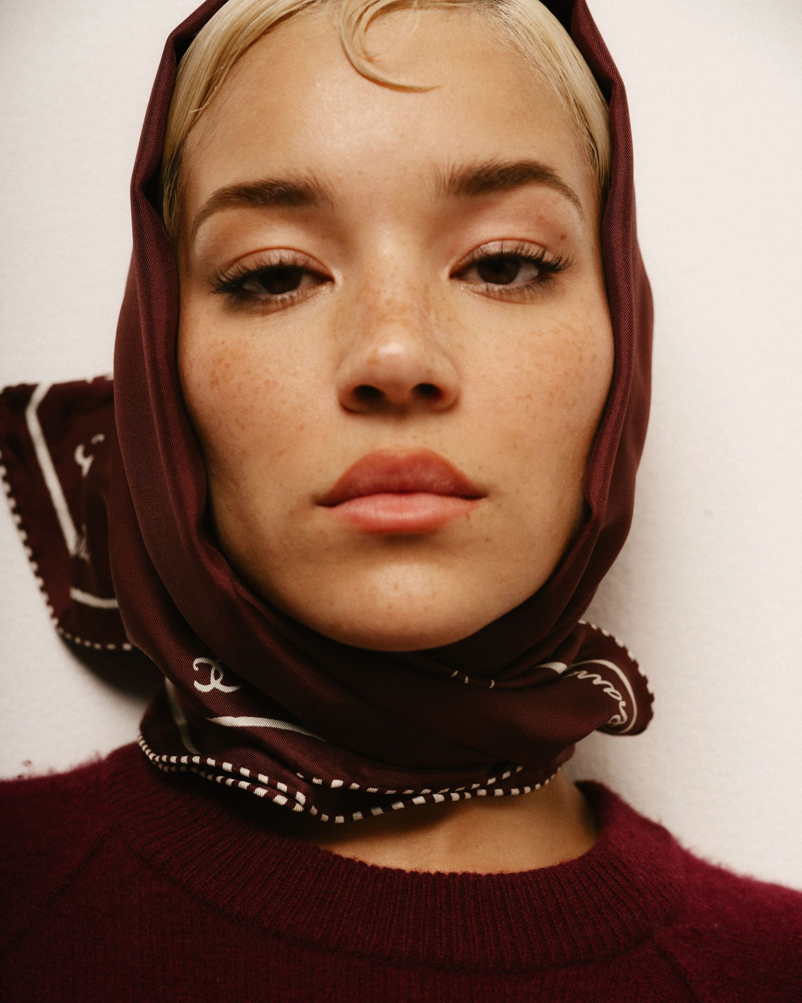 Fashion editorial image, urban outdoor setting