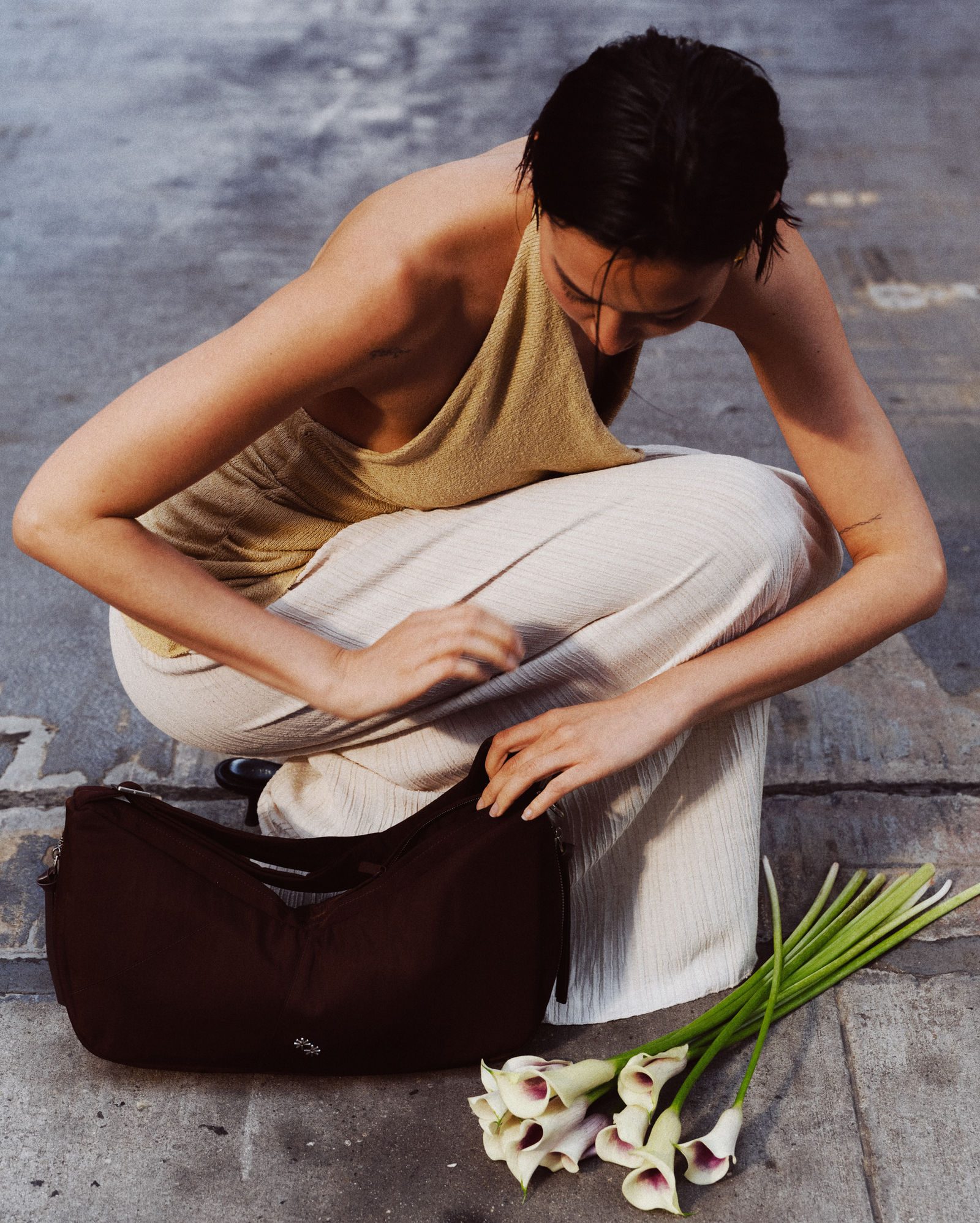 Editorial fashion portrait, natural outdoor light